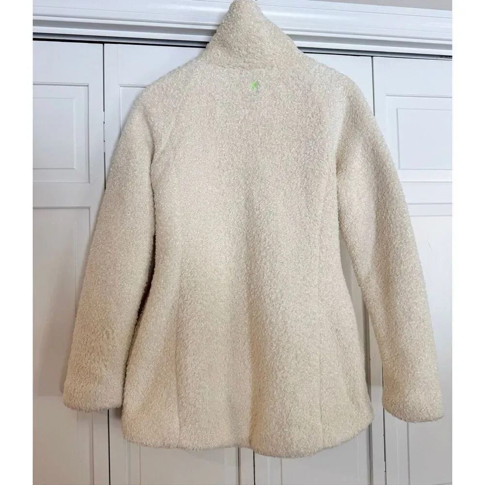 Dudley Stephens ivory Sherpa high pile high neck jacket size M